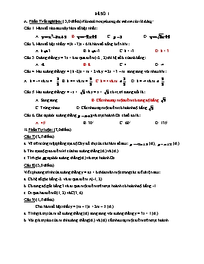 Bộ đề kiểm tả 1 tiết môn Đại số Lớp 9